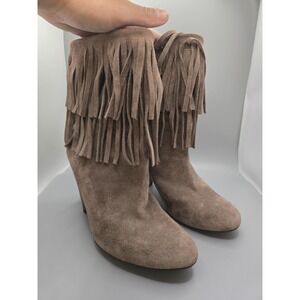 Zara Basic Suede Double Fringe Ankle Boots - Size 39 (US 8.5)